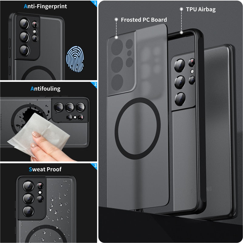 Translucent Shockproof Matte Case For Samsung