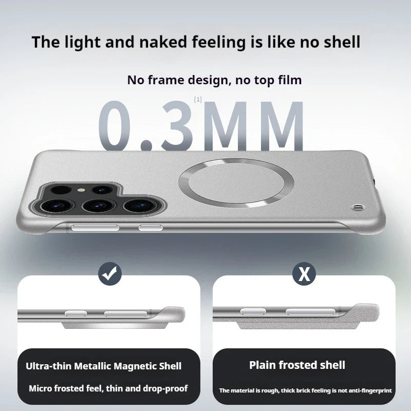 Magnetic Borderless Hard Case For Samsung Galaxy